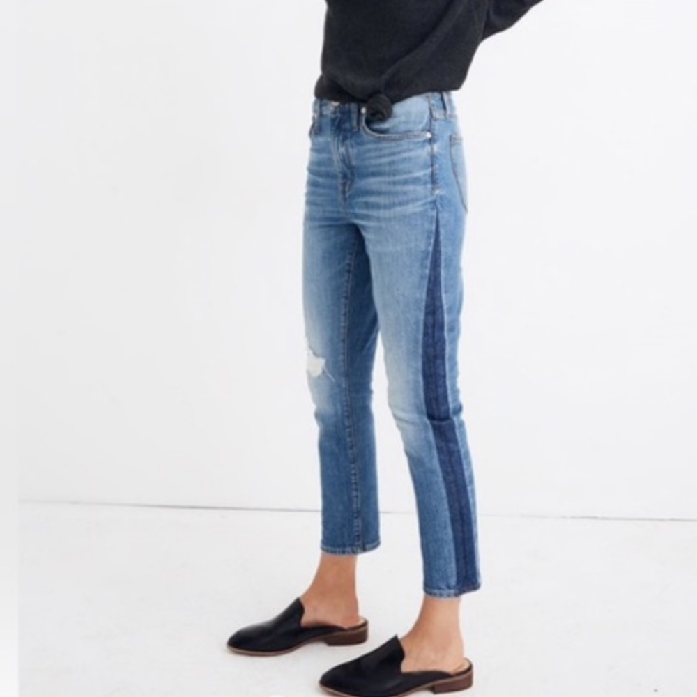 Madewell High Rise Slim Boyjean in Raebrook Wash Eco edition Ankle Jeans